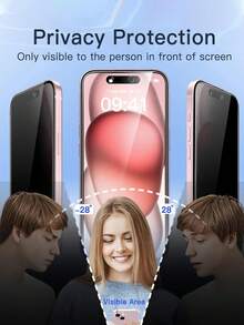 2片装全屏防窥钢化玻璃屏幕保护膜,兼容 17/16/15 Pro Max/14 Plus,也兼容 16/15/14/13/11 Pro/X/XS Max/12 Mini/XR,防窥玻璃屏幕保护膜,生日、送给家人和朋友的绝佳礼物,必备手机屏幕保护配件,适用于日常、办公室、家庭使用,防水、防震、防摔、防刮。 - 黑色 - 查看 3