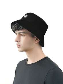 Bucket Hat Black Jesus The Way The Truth The Life Religious Christian Faith Statement Outdoor Sun Protection Hat - Black - View 2