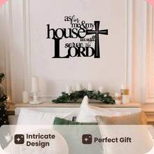 1件金属十字架墙饰牌匾，适用于家居、卧室、客厅、办公室、咖啡厅、房间装饰、桌面摆件、户外花园、情人节、新年派对用品