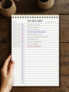 1pc Minimalist To-Do List Daily Planner,+3 S Stcikers,A5 Undated Spiral Daily Task Notebook With Simple Checkbox Layout, Weekly Tracker & Date Section,Ideal For School, Office Or Home Use, Back To School Supplies , Christmas Gifts - Multicolor - View 22