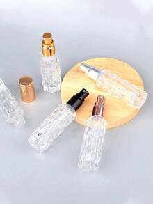 4个/6个便携式DIY化妆品收纳瓶，10毫升优雅可重复灌装透明旅行香水瓶 - 艺术瓶盖，非常适合存放爽肤水，随时随地享受美容护理，完美的旅行配件 - 彩色 - 查看 1