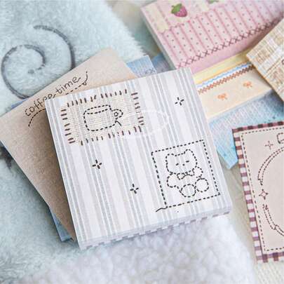 CANDY POETRY 90 piezas/paquete Papel de scrapbooking con temática de tela vintage, materiales decorativos DIY sin adhesivo, regalos festivos, suministros para collages hechos a mano, planificación de scrapbooks personalizados, artículos de papelería escolar creativos