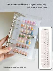 klimonla Press-On Nails Storage Book, Nail Art Style Collection Book, Display Book, Transparent Frosted Sample, Color Card, Photo Frame Tool - Clear - View 15