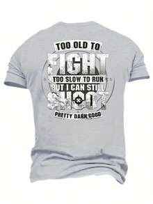 Men's Plus Size T-Shirt With Hammer Skull Pattern - Light Grey - View 12