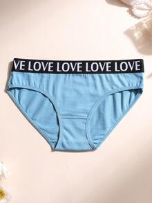 7条装女士低腰无痕字母腰带纯棉三角裤纯色舒适透气内衣运动内裤 - 彩色 - 查看 8