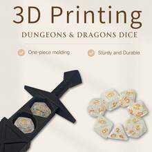 2pcs/Set Sword-Shaped Dice Set For (Includes 1 Sword And 1 Set Of Dice), Ideal Valentine's Day Gift. 3D Printed ABS Resin Sword-Shaped Storage Box With 7 Dice, Suitable For Tabletop Role-Playing Games (TTRPG RPG) Or Other Board Game Nights And Gaming Parties. Creative Gift For Boyfriend, Men, Teens. - Multicolor - View 10