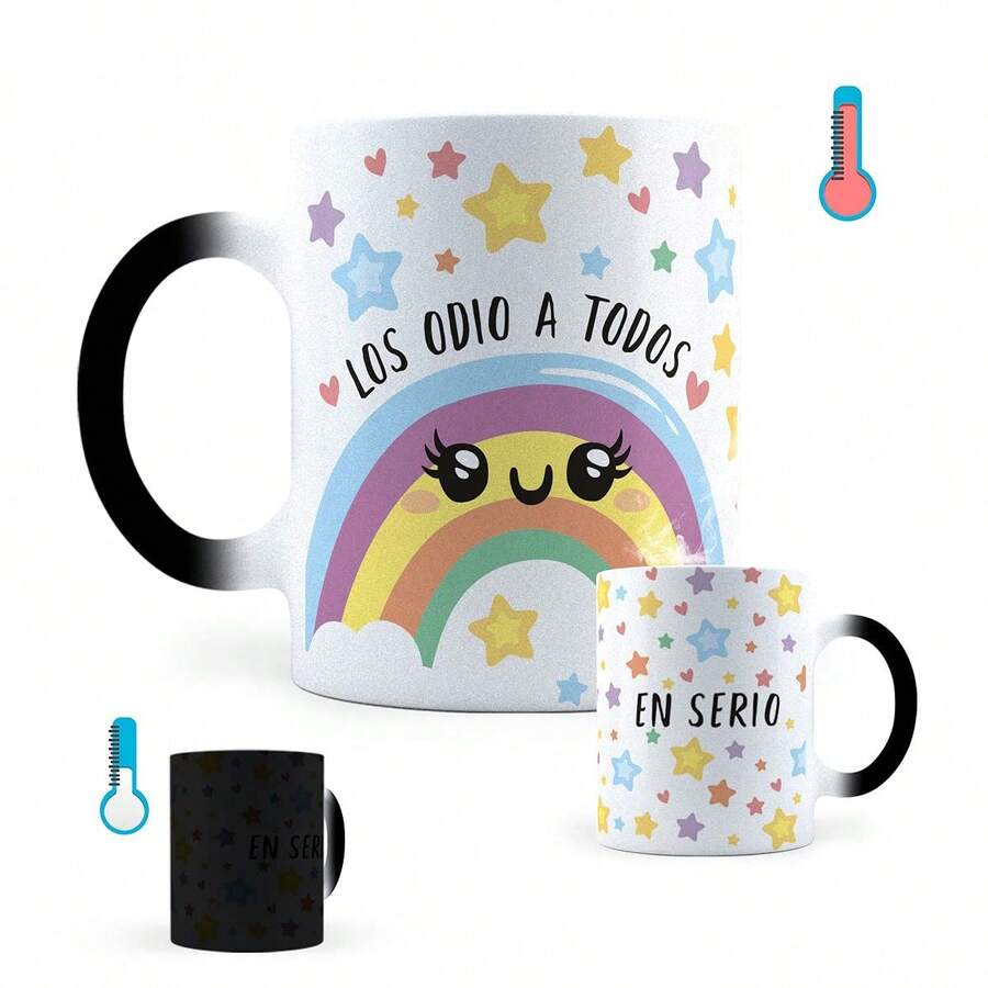 Taza Mágica Los Odio a Todos| Taza de Cerámica| Sensible al calor| 11 Onzas| 325 ml.| Un Detalle Original para Todo Momento| Ideal Para Casa u Oficina - 1 - Ver 1