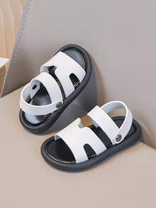 1双幼儿户外软底舒适运动凉鞋，男童凉鞋拖鞋二合一 - 白色 - 查看 10