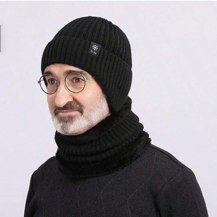 Winter Thick Knit Earflap Hat, Warm Cycling Cap With Neck Protection And Windproof Insulation - Multicolor - View 1