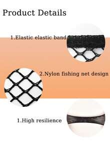 5个尼龙发网，新款弹性发网，时尚网状编织假发帽，女士假发，假发配件 - 黑色 - 查看 7