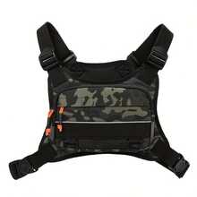 男士摩托车胸包 - 耐用户外拉链训练健身包，可存放钓鱼装备，轻便免提摩托车骑行背包，适合露营、摩托车骑行，可装鱼饵、飞钓用品和小物件 - 彩色 - 查看 10