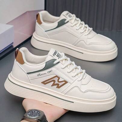 Youth Men's Lace-Up Canvas Sneakers, Casual Outdoor Athletic Shoes For Gym, Suitable For All Seasons