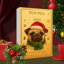 Bulldog Ornaments Countdown Calendar 24-Day Cute Acrylic 2D Pendants Cistmas Calendar Pendant Holiday Ornament Set with 24 Pieces for Birthday Holiday Offices Car Home Room Classroom School - atributo único - Ver 3