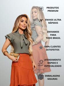 Women's Blouse With Sleeves, Tie, Christian Fashion, Social Executive, Premium Modern - Màu xanh lá cây hồ trăn - Xem 5