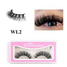 ARTSTAR 1 Pair 3D Mink Lashes Cat Eyelashes Fluffy Wispy Volume Lashes Natural Feathery Effect Lightweight Flexible Band Fake Lashes - Black - View 10