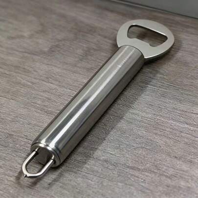 Stainless Steel Round Handle Reinforced Bottle Opener, Suitable For Party, Dining, Outdoor Camping, Portable
