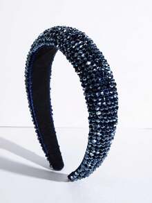 Băng đô trang trí pha lê nhân tạo, vương miện dự tiệc, băng đô cài tóc, phụ kiện tóc, phụ kiện đội đầu - Màu xanh hải quân - Xem 5