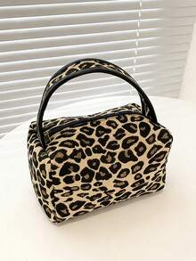 Customizable Makeup Bag , Personalized Leopard Print&Zebra Stripes Makeup Bag, Hand-Held Makeup Bag,Can Customize Name,Travel Pouch, Toiletry Bag,Chic Autumn And Winter Makeup Bag,Multi-Functional