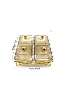 1 Set Snack Plate + Tray Snack, Candy, Dried Fruit, Cookie Storage Set - Brown - View 10