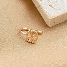 A Set Of Vintage Sexy Copper Zodiac Nose Rings, 12 Geometric U-Shaped Nose Clips Jewelry, Elegant High-End Women's Nose Accessories, Suitable For Daily And Party Wear, No Power Required - 黃金癌症 - 查看 2
