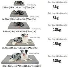 1pc Plush Pet Pad, Removable & Washable Dog/Cat Mat, Warm & Comfortable, Suitable For Dog Cage/Bed, All Season, Thickened Warm Pad For Winter - Grey - View 2