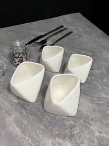 1pc Large/Small Ceramic French Fry Bowl, Ceramic French Fry Cup, For Restaurant Daily Use, Household Ceramic Bowl, Ceramic Plate - Multicolor - View 6