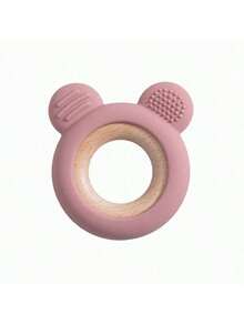 1个婴儿硅胶木环牙胶，适合婴幼儿磨牙，小熊和花朵造型，多种颜色可选，柔软舒适，婴儿用品 - 彩色 - 查看 12