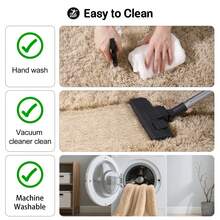High-Pile Rug In Various Sizes, 140 X 200 Cm, Machine Washable, Available In Various Colors. Suitable For Living Rooms, Bedrooms, Dining Rooms, And Balconies. Includes Four Floor Stickers. - Camel - View 6