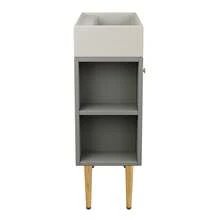 Mobile lavabo 55 cm, mobile da bagno con lavabo in ceramica, mobiletto per WC ospiti per bagno, adatto per bagni, bianco/grigio - Grigio - Visualizzare 10