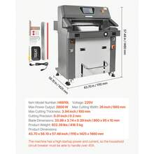 Electric Paper Cutter, Metal Hydraulic Paper Cutter Machine, 26 Inch Cutting Width, 3.94 Inch Cutting Thickness, Large Size Electric Guillotine Trimmer With Infrared Function And Spare Blade - 26-inch 100mm - View 7