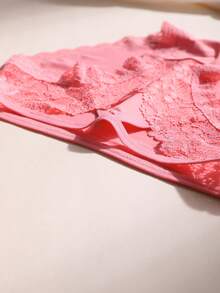 4 piezas Bragas de mujer de triángulo de seda de hielo con encaje sexy, calado y empalme, de cintura baja, sin costuras, lencería suave, cómoda y transpirable para yoga, deportes y uso diario - Multicolor - Ver 7