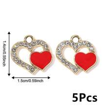 5Pcs Heart Design DIY Jewelry Pendant For Jewelry Making, Wedding Decoration Accessories - Multicolor - View 16