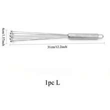 1pc Stainless Steel Ball Whisk - 10 & 12 Inch Handheld Bead Egg Cream Whisk For Cooking & Baking - Restaurant & Home Kitchen Mixing Tools - Dishwasher Durable Manual Egg Beater - Silver - View 13