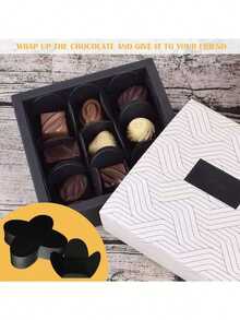 50 piezas Tazas de chocolate multiusos, Forros de papel para trufas de chocolate, Tapetes para tazas de chocolate, Tazas para dulces y postres, Bandejas plegables de papel, Forros de papel, Tarjetas creativas para sostener tazas de chocolate, Adecuadas para chocolates, muffins, cupcakes o mini bocadillos, Fines decorativos, Adecuadas para bodas, cumpleaños, fiestas, vacaciones, aniversarios - Multicolor - Ver 10