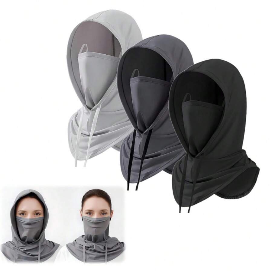 3 Pack Balaclava Hood Breathable Full Face Cover Men Women Motorcycle Cycling Fishing - Multi - View 1