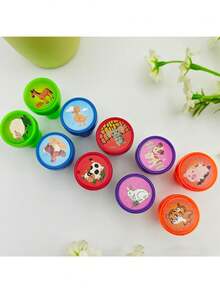 Bộ 10/20 con dấu hình động vật nông trại hoạt hình dễ thương, thích hợp làm phần thưởng trong lớp học, quà tặng sinh nhật, quà tặng ngày lễ theo chủ đề động vật. - Nhiều màu - Xem 3