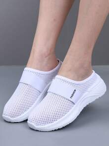 Giày bệt lưới nữ kiểu dáng thường ngày, thoải mái, thoáng khí, đa năng, đế dày, phù hợp cho mùa xuân, mùa thu và mọi mùa. - trắng - Xem 8