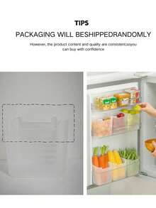 1pc Refrigerator Food Storage Box, Kitchen Freezer Side Door Compartment Storage Box, Refrigerator Accessory