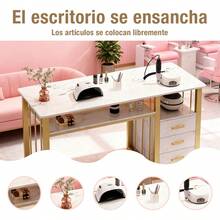 Mesa Para Manicura Doble Nivel Con 3 Cajones Organizador - Multicolor - Ver 6