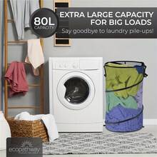 1个可折叠洗衣篮 - 便携式透气网布，加固提手，耐用材质，适用于洗衣房、浴室、大学宿舍、旅行 - 防臭防潮储物篮（黑白两色），可折叠洗衣篮，宿舍必备，简约设计，防水材质，可放置于床下 - 彩色 - 查看 8