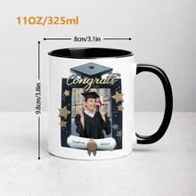 1个，11盎司毕业庆典马克杯，学士帽卷轴，2025届、2026届学生毕业礼物，可定制毕业姓名马克杯，大学及研究生毕业派对纪念礼物，多色高品质马克杯，咖啡杯，牛奶杯