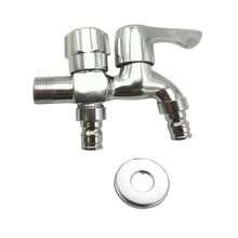 Stainless Steel Dual-Function Faucet For Washing Machines - 1in, 2 Out Design With Brushed Finish, Easy Install Wall Mount Bathroom Bathroom Accessories Bathroom Tools