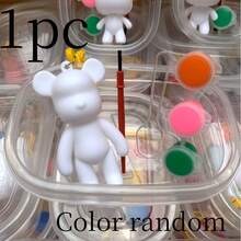 1 pieza de rompecabezas DIY de oso con diamantes de imitación de puntos lindos, caja de regalo creativa, manualidades, pequeños regalos para fiestas. El oso de entrenamiento de ambliopía por puntos (algunos accesorios tienen colores aleatorios)