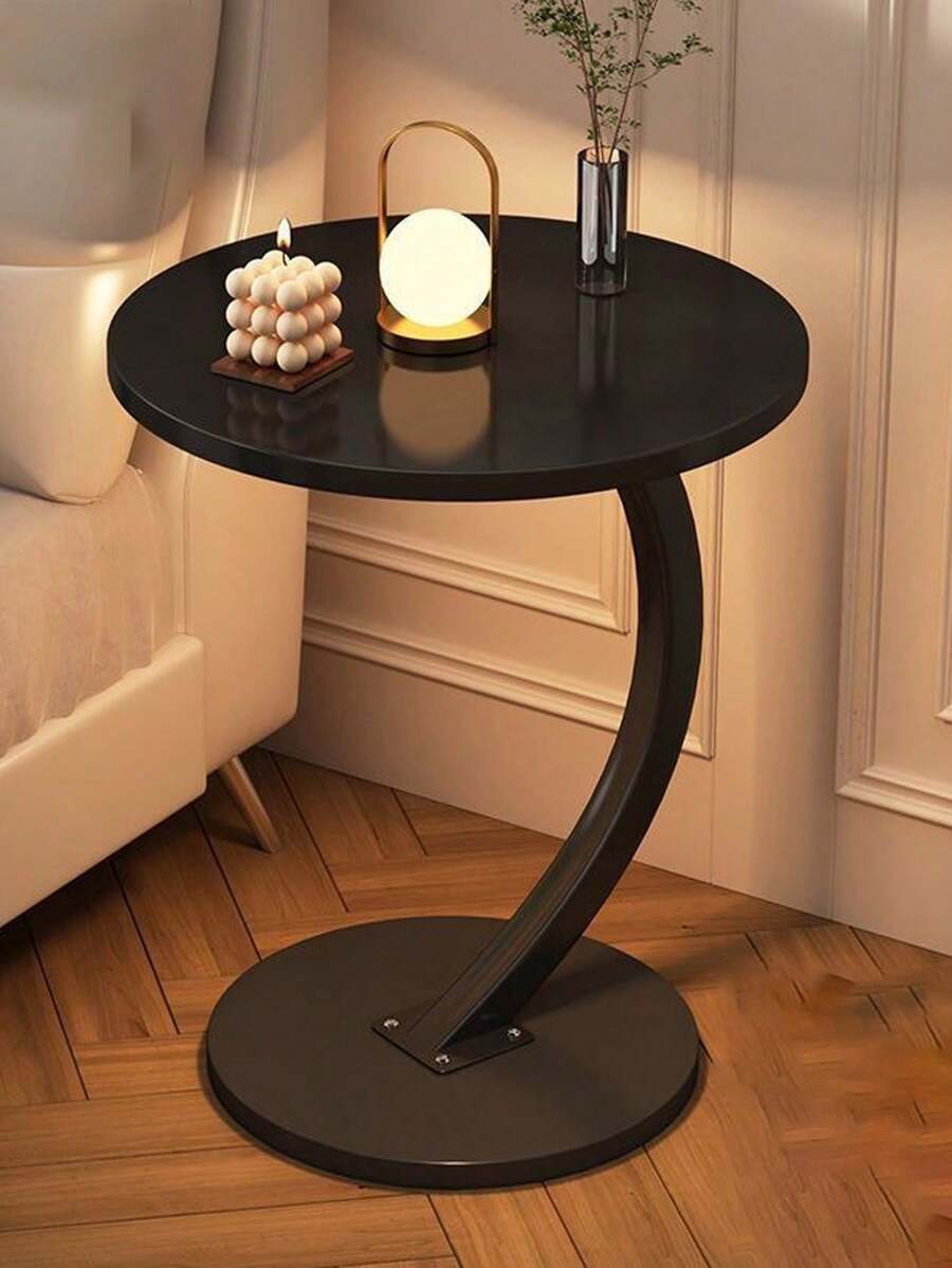 Mesa de Centro Popular mesa auxiliar/minimesa de café con estilo minimalista, con estantería de almacenamiento, mesa auxiliar de sofá móvil - Negro - Ver 1