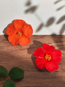 4 PCS Frangipani Flower Hair Clips, Hawaiian Tropical Hair Accessories, Artificial Plumeria Claw Clips For Women, Perfect For Beach Parties, Weddings, Summer Festivals, Tropical Vacations, Back-To-School Events, Hair Claws, Hair Slide, Hair Barrettes, School Stuff - Multicolor - View 4