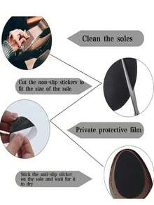 1/3/5 Pairs Anti-Slip Rubber Sole Stickers, Waterproof Heel Pads, Trimmable, Suitable For Formal Shoes And Casual Shoes - Multicolor - View 8