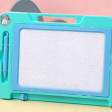 Reusable Colorful Cartoon Drawing Board, Erasable Graffiti Board, Dust-Free & Ink-Free, Portable Gift For Boys & Girls - Blue - View 10