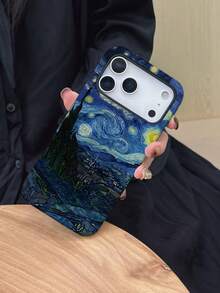 Van Gogh "Starry Night" Design 7/8 PLUS/X/XR Phone Case, Compatible With Apple 11/12/13 PRO And 14/15 MAX - Perfect Gift For Daily Travel, Photography, Fashion , Friends, Family, Boyfriend Or Girlfriend - IMD Material - Black Version - Black - View 2