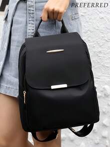 Simple Black Backpack, Daypack,Lightweight Commuter Backpack, Business Trip And Travel Backpack, A Must-Have For Students And Office Workers,Multifunctional Storage Backpack,Large Capacity Women's Casual Backpack - Nhiều màu - Xem 7