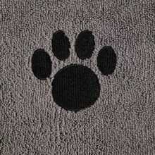 DII Bone Dry Microfiber Pet Bath Towel with Embroidered Paw Print, 44x27.5", Ultra-Absorbent & Machine Washable for Small, Medium, Large Dogs and Cats-Aqua Stripe(Grande Gris) - Multicolor - Ver 4